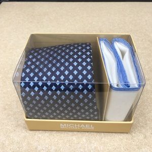 New with tags Michael Kors Tie and Pocket Square.